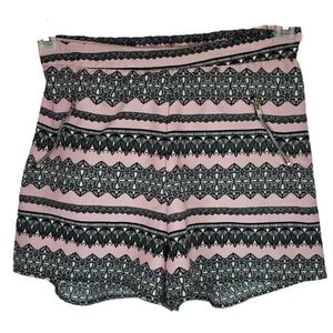 Womens Dress Short Medium Light Pink Black Faux Lace Print Zipper DenimLicious